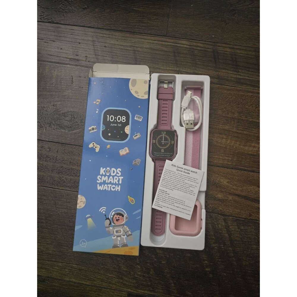 Cosjoype Kids Game Smart Watch Purple + Extra Pink Band & Bumper Case Open Box